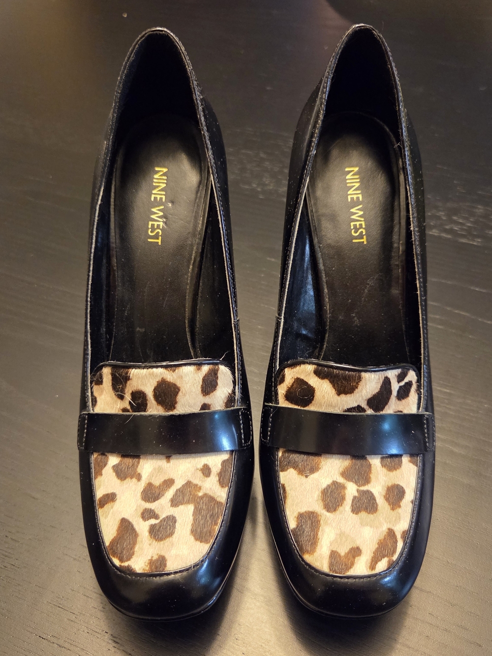 Nine West Leopard Print Platform Heels | Size 10